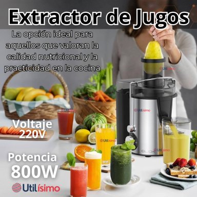 EXTRACTOR EXPRIMIDOR DE JUGOS ELE CTRICO 800W DE POTENCIA FRUTAS Y VERDURAS - 4