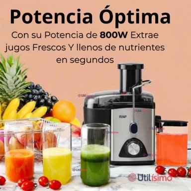 EXTRACTOR EXPRIMIDOR DE JUGOS ELE CTRICO 800W DE POTENCIA FRUTAS Y VERDURAS - 6
