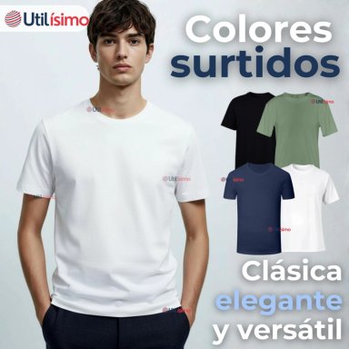 CAMISETA POLERA 100% BAMBU BASICA LISA ELASTICA HOMBRE COLORES SURTIDOS - 5