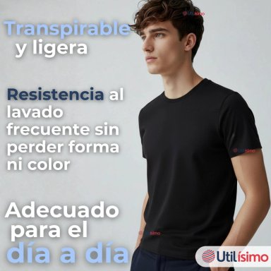 CAMISETA POLERA 100% BAMBU BASICA LISA ELASTICA HOMBRE COLORES SURTIDOS - 9