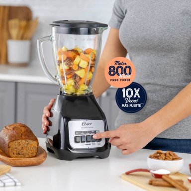 LICUADORA OSTER® 2 VELOCIDADES MAS PULSO Y VASO DE VIDRIO BLSTKAGBPB - 1