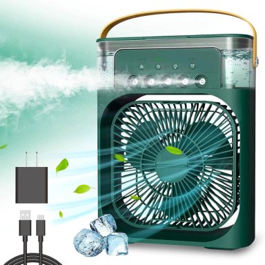 CLIMATIZADOR PORTATIL FRIO 4 EN 1 VENTILADOR HUMIFICADOR ENFRIADOR LAMPARA LED 220V USB - 1