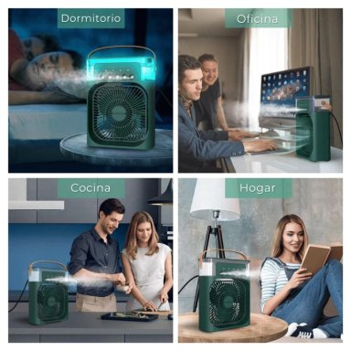 CLIMATIZADOR PORTATIL FRIO 4 EN 1 VENTILADOR HUMIFICADOR ENFRIADOR LAMPARA LED 220V USB - 7
