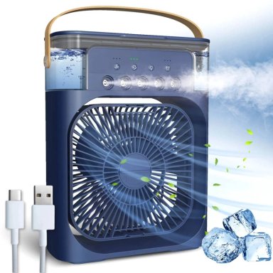 CLIMATIZADOR PORTATIL FRIO 4 EN 1 VENTILADOR HUMIFICADOR ENFRIADOR LAMPARA LED 220V USB - 1