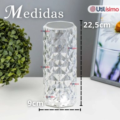 LAMPARA CRISTAL TACTIL USB TRANSPARENTE PARA MESA - 9