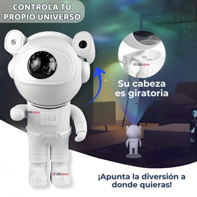 LAMPARA PROYECTOR ASTRONAUTA DE GALAXIA LUZ LED CON BLUETOOTH - 8