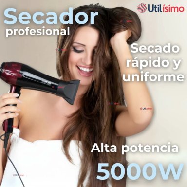 SECADOR DE PELO ALTA POTENCIA PROFESIONAL 5000W CABELLO PELUQUERIA ROJO - 5