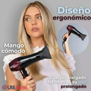 SECADOR DE PELO ALTA POTENCIA PROFESIONAL 5000W CABELLO PELUQUERIA ROJO - 6