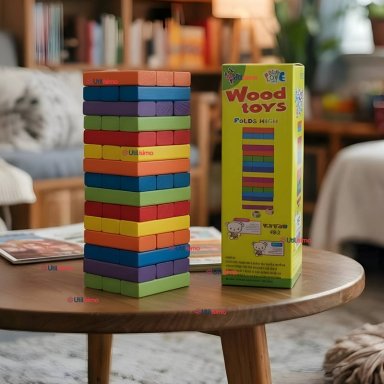 JENGA JUEGO DE MESA 48 PIEZAS MULTICOLOR MADERA ORIGINAL - 1