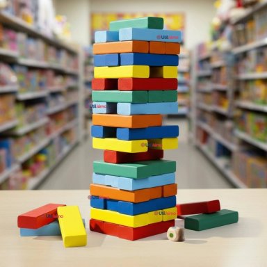 JENGA JUEGO DE MESA 48 PIEZAS MULTICOLOR MADERA ORIGINAL - 1