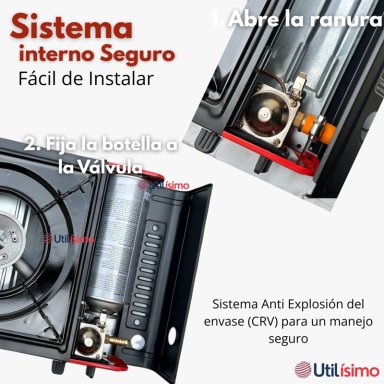 COCINA PORTATIL COCINILLA CAMPING + KIT DE INSTALACION - 9