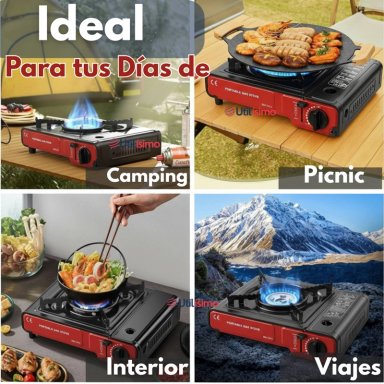 COCINA PORTATIL COCINILLA CAMPING + KIT INSTALACION + SARTE N + LATA - 2