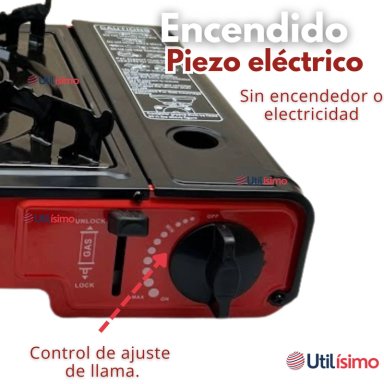COCINA PORTATIL COCINILLA CAMPING + KIT INSTALACION + SARTE N + LATA - 12