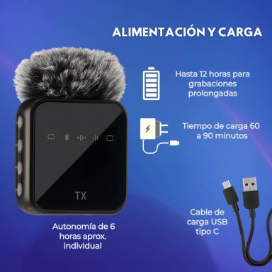 PACK 2 MICROFONOS INALAMBRICO 3 EN 1 PARA CELULAR IPHONE ANDROID PROFESIONAL LAVALIER - 7