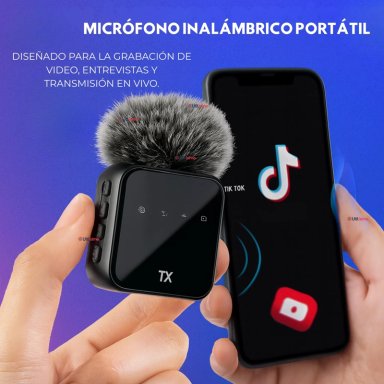 PACK 2 MICROFONOS INALAMBRICO 3 EN 1 PARA CELULAR IPHONE ANDROID PROFESIONAL LAVALIER - 10