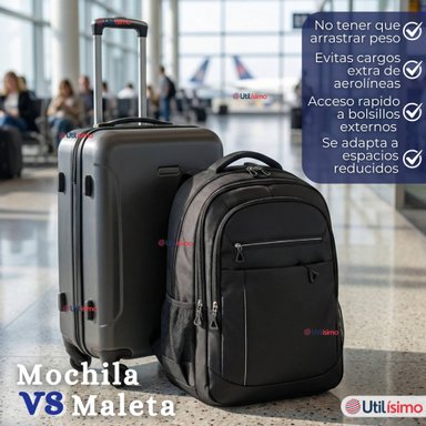 MOCHILA EJECUTIVA OFICINA NOTEBOOK IMPERMEABLE RESISTENTE 53CM NEGRO 28L - 2