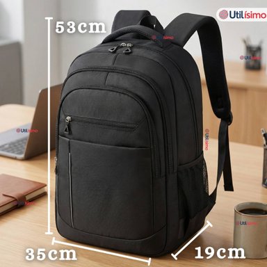 MOCHILA VIAJE CABINA IMPERMEABLE RESISTENTE NOTEBOOK 53CM NEGRO 28L - 5
