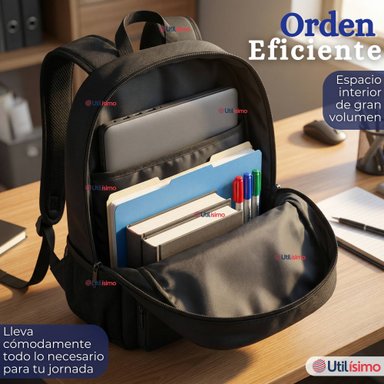 MOCHILA VIAJERA CABINA IMPERMEABLE RESISTENTE 44CM NEGRO 20L - 7