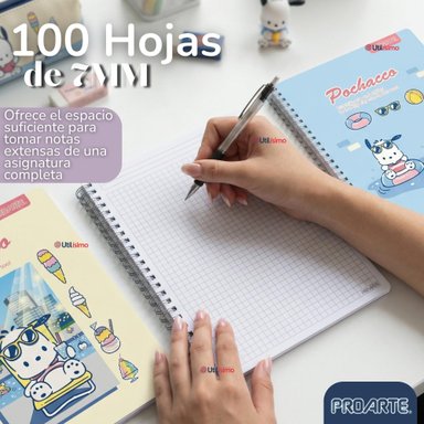 PACK 10 CUADERNOS UNIVERSITARIOS POCHACCO 100 HOJAS PROARTE DISEÑOS SURTIDOS - 7