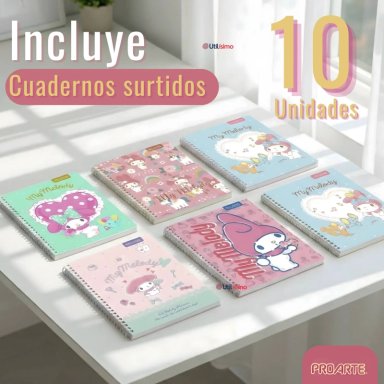 PACK 10 CUADERNOS UNIVERSITARIOS MY MELODY 100 HOJAS PROARTE DISEÑOS SURTIDOS - 2
