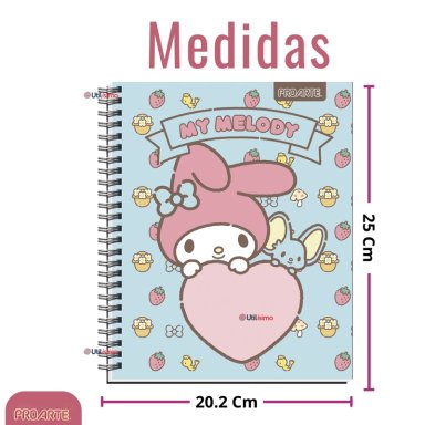 PACK 10 CUADERNOS UNIVERSITARIOS MY MELODY 100 HOJAS PROARTE DISEÑOS SURTIDOS - 4