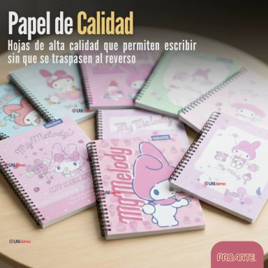 PACK 10 CUADERNOS UNIVERSITARIOS MY MELODY 100 HOJAS PROARTE DISEÑOS SURTIDOS - 9