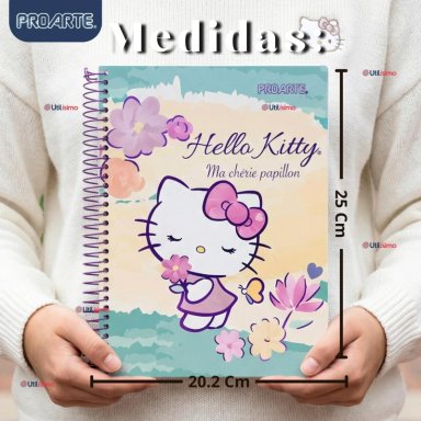 PACK 6 CUADERNOS UNIVERSITARIO HELLO KITTY 150 HOJAS TAPA GRUESA PROARTE DISEÑO SURTIDO - 5