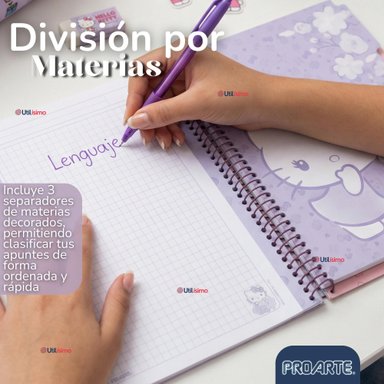 PACK 6 CUADERNOS UNIVERSITARIO HELLO KITTY 150 HOJAS TAPA GRUESA PROARTE DISEÑO SURTIDO - 8