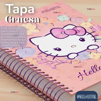 PACK 6 CUADERNOS UNIVERSITARIO HELLO KITTY 150 HOJAS TAPA GRUESA PROARTE DISEÑO SURTIDO - 9