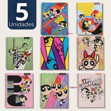 PACK 5 CUADERNOS UNIVERSITARIOS CHICAS SUPERPODEROSAS 100 HOJAS PROARTE POWERPUFF GIRLS - 1