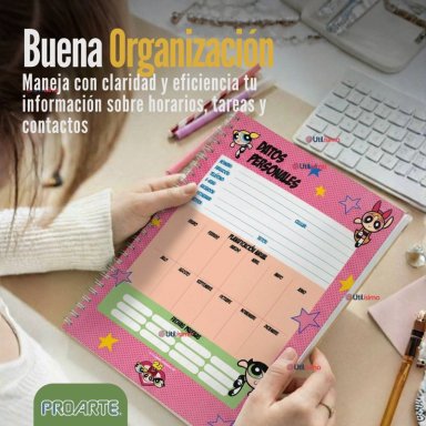 PACK 5 CUADERNOS UNIVERSITARIOS CHICAS SUPERPODEROSAS 100 HOJAS PROARTE POWERPUFF GIRLS - 7