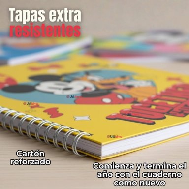 PACK 10 CUADERNOS UNIVERSITARIOS MICKEY MOUSE PROARTE 7MM 100 HOJAS DISEÑOS SURTIDOS - 3