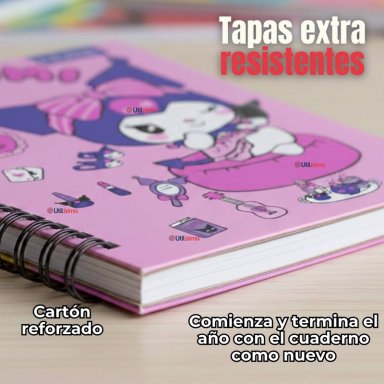 PACK 5 CUADERNOS UNIVERSITARIOS KUROMI PROARTE 7MM 100 HOJAS DISEÑOS SURTIDOS - 4