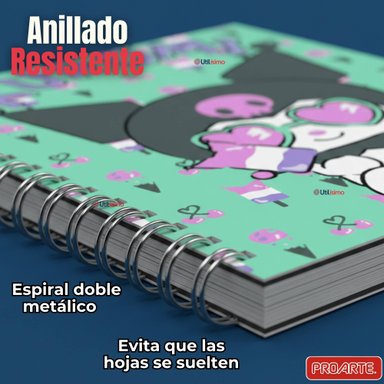 PACK 5 CUADERNOS UNIVERSITARIOS KUROMI PROARTE 7MM 100 HOJAS DISEÑOS SURTIDOS - 6