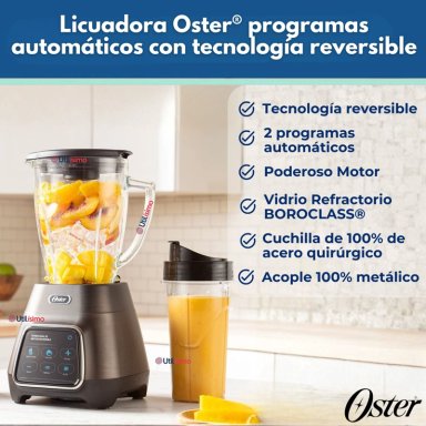 LICUADORA OSTER® PROGRAMAS AUTOMATICOS TECNOLOGIA REVERSIBLE,TACTIL Y VASO BLEND-N-GO BLSTPYG1312XBG - 6