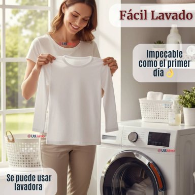PACK 3 CAMISETAS ALGODON MANGA LARGA POLERA PRIMERA CAPA BLANCO NIÑO - 2