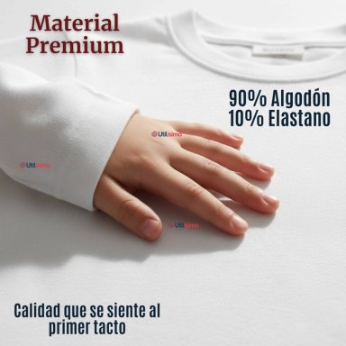 PACK 3 CAMISETAS ALGODON MANGA LARGA POLERA PRIMERA CAPA BLANCO NIÑO - 7