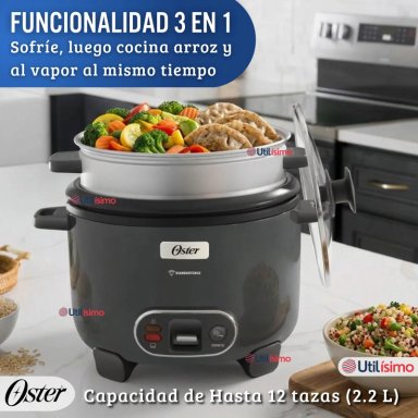 OSTER ARROCERA, 3 EN 1, 12 TAZASFUNCION SOFRITO, VAPORERA, RECUBRIMIENTO ANTIADHERENTE OSTER - 6