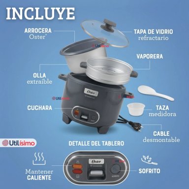 OSTER ARROCERA, 3 EN 1, 12 TAZASFUNCION SOFRITO, VAPORERA, RECUBRIMIENTO ANTIADHERENTE OSTER - 3