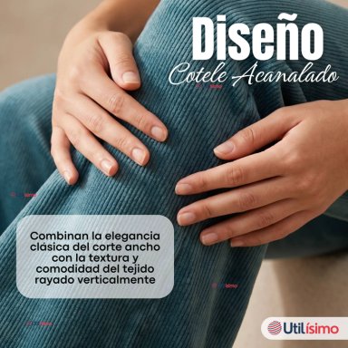 PANTALON COTELE  PALAZZO POLAR CON CHIPORRO ELASTICADO TERMICO VERDE AGUA - 6