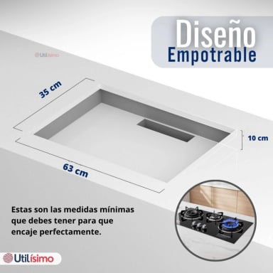 COCINA ENCIMERA A GAS LICUADO 3 PLATOS VIDRIO TEMPLADO - 7