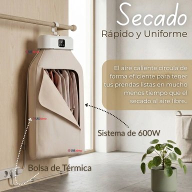 SECADORA ROPA PORTATIL COMPACTO ELECTRICO BAJO CONSUMO 900W - 1000W - 5