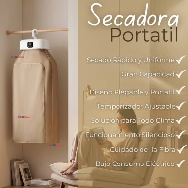 SECADORA ROPA PORTATIL COMPACTO ELECTRICO BAJO CONSUMO 900W - 1000W - 3
