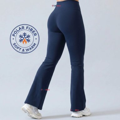 CALZA POLAR CON CHIPORRO PALAZZO MUJER ELASTICADA TERMICA AZUL MARINO - 1