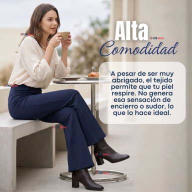 CALZA POLAR CON CHIPORRO PALAZZO MUJER ELASTICADA TERMICA AZUL MARINO - 9