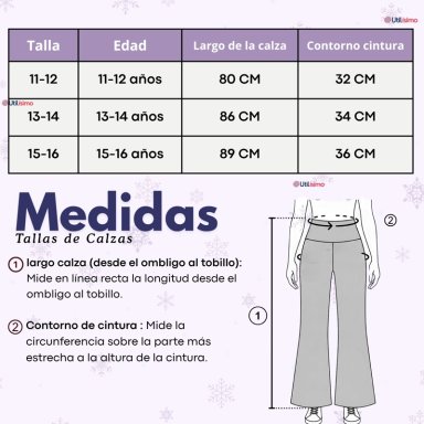 PANTALON PALAZZO POLAR CON CHIPORRO NIÑA JUVENIL ELASTICADA TERMICA NAVY BLUE - 4