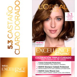 TINTE L'ORÉAL EXCELLENCE CREME 5.3 CASTAÑO CLARO DORADO - 1