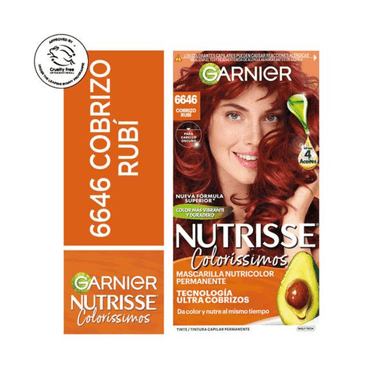 TINTE GARNIER NUTRISSE COLORÍSSIMOS 6646 COBRIZO RUBÍ - 1