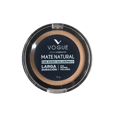 POLVO COMPACTO VOGUE MATE NATURAL + ÁCIDO HIALURÓNICO - TONO CANELA - 1