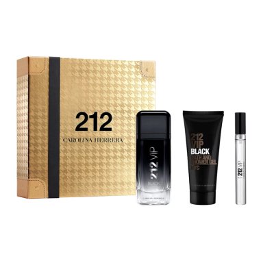 SET PERFUME 212 VIP BLACK EDP 100 ML + MINI 10 ML + GEL DE DUCHA 100 ML 2026 CAROLINA HERRERA - 1